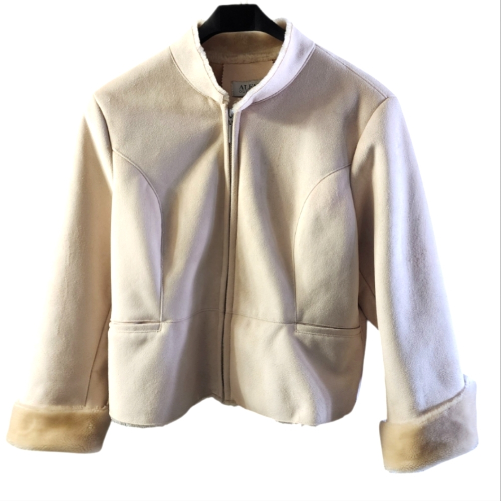 Cream Suede Fully Lined Fur Interior Coat